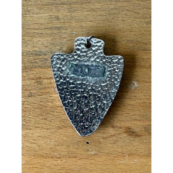 Vintage 1936 Buffalo Nickel Native Arrowhead 1.5" Necklace Pendant Silver - Picture 2 of 3